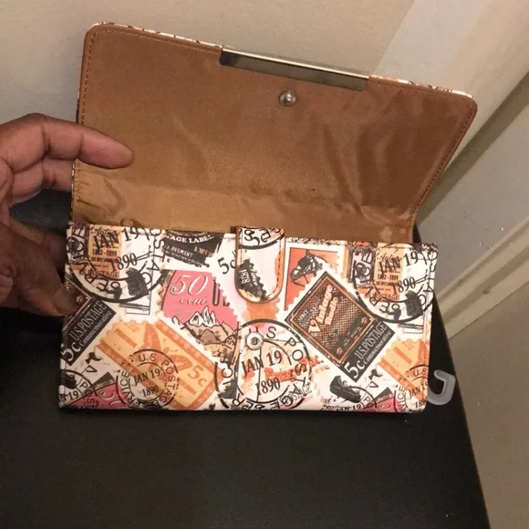 Stamp Print Women's Clutch Organizer Wallet - Picture 5 of 5